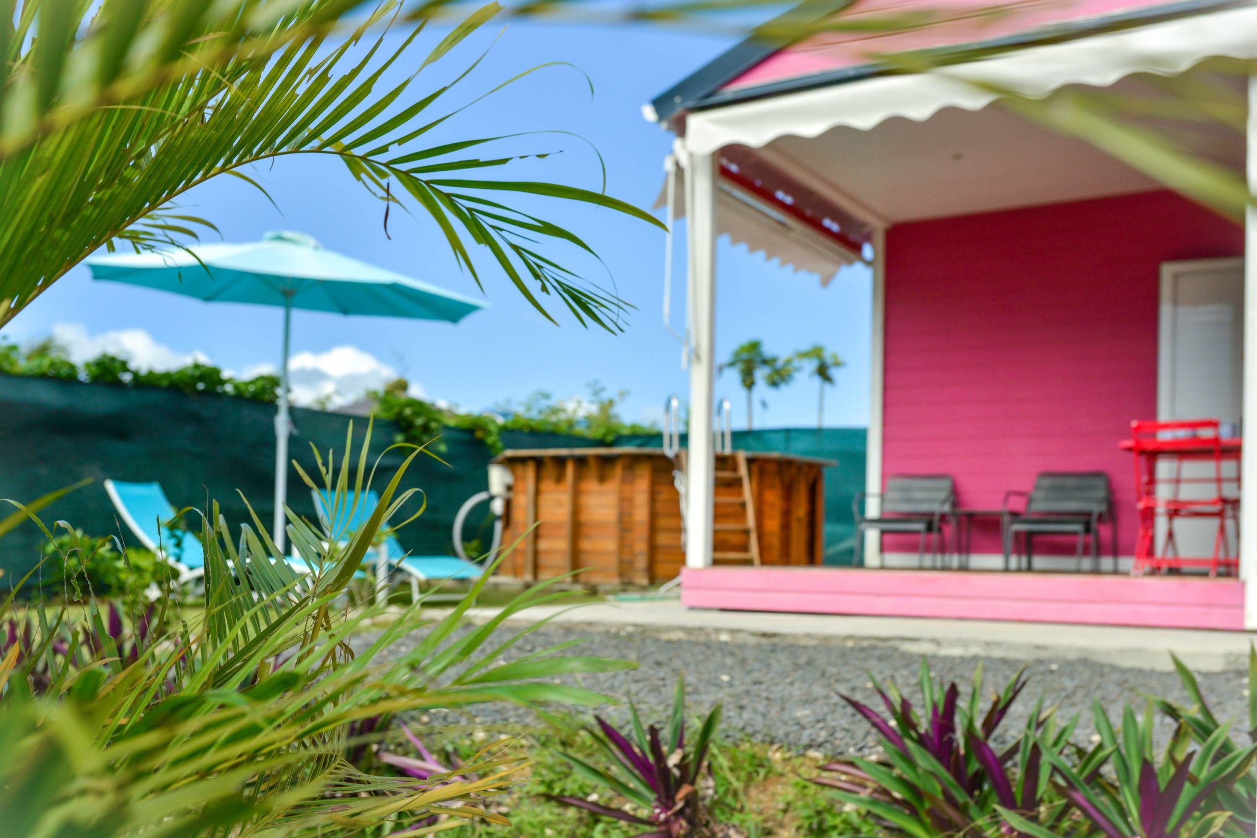 global view of the pink bungalow